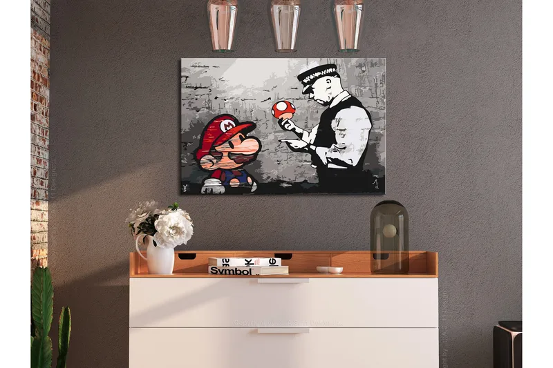 Gör-det-själv Målningar Mario Banksy 60x40 cm - Artgeist sp. z o. o. - Inredning - Tavlor & konst - Måla själv