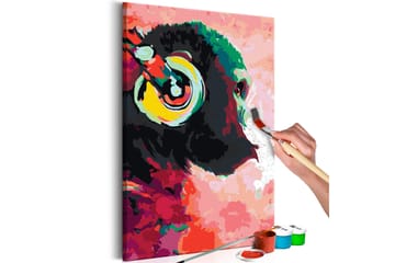 Gör-det-själv Målningar Monkey In Headphones 40x60 cm - Artgeist sp. z o. o. - Inredning - Tavlor & konst - Måla själv