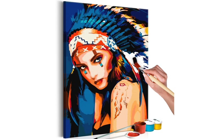 Gör-det-själv Målningar Native American Girl 40x60 cm - Artgeist sp. z o. o. - Gör det själv tavla