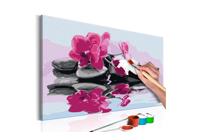 Gör-det-själv Målningar Orchid With Zen Stones 60x40 cm - Artgeist sp. z o. o. - Inredning - Tavlor & konst - Måla själv