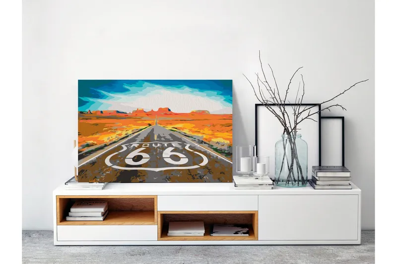 Gör-det-själv Målningar Route 66  60x40 cm - Artgeist sp. z o. o. - Inredning - Tavlor & konst - Måla själv