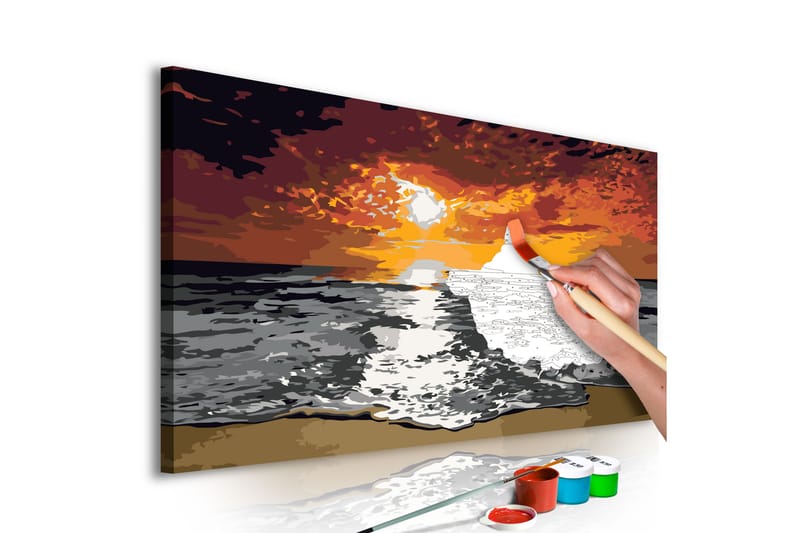 Gör-det-själv Målningar Sea Sky In Flames 80x40 cm - Artgeist sp. z o. o. - Gör det själv tavla