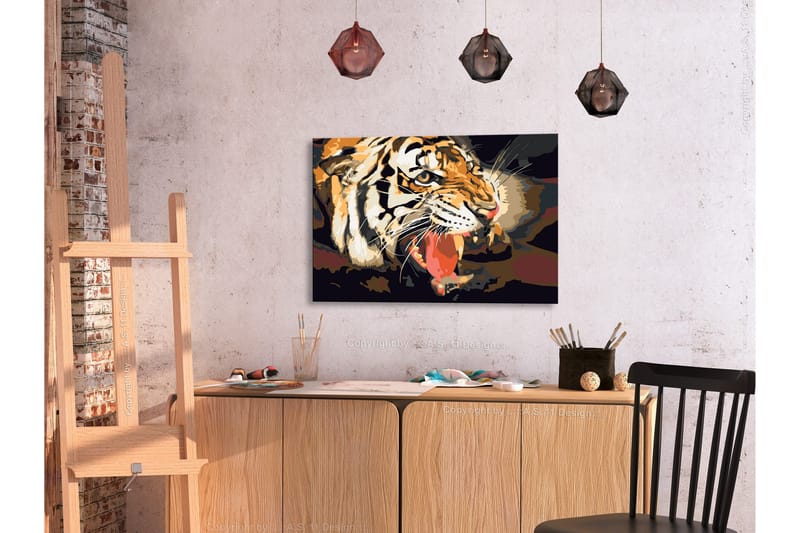 Gör-det-själv Målningar Tiger Roar 60x40 cm - Artgeist sp. z o. o. - Inredning - Tavlor & konst - Måla själv