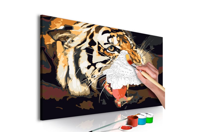 Gör-det-själv Målningar Tiger Roar 60x40 cm - Artgeist sp. z o. o. - Gör det själv tavla