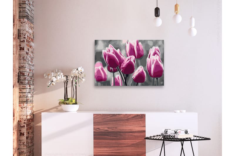Gör-det-själv Målningar Tulip Field 60x40 cm - Artgeist sp. z o. o. - Gör det själv tavla
