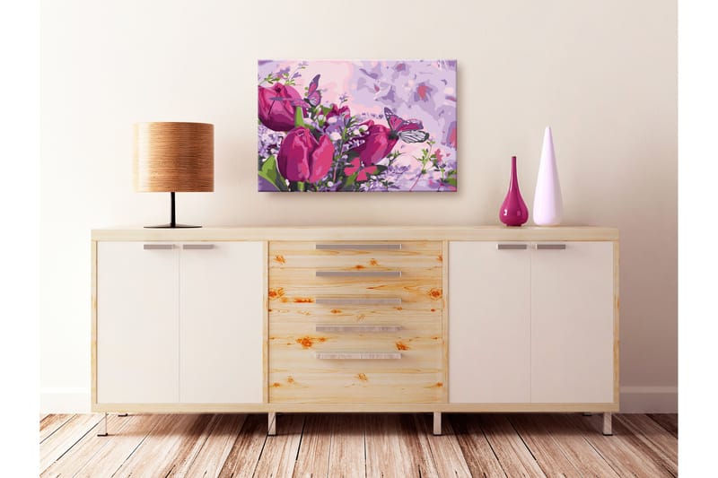 Gör-det-själv Målningar Tulips Meadow 60x40 cm - Artgeist sp. z o. o. - Inredning - Tavlor & konst - Måla själv
