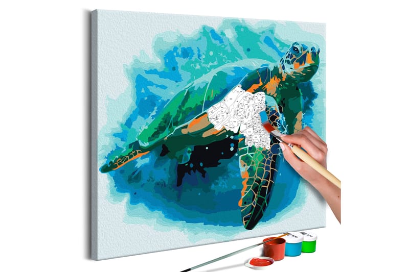 Gör-det-själv Målningar Turtle 40x40 cm - Artgeist sp. z o. o. - Gör det själv tavla