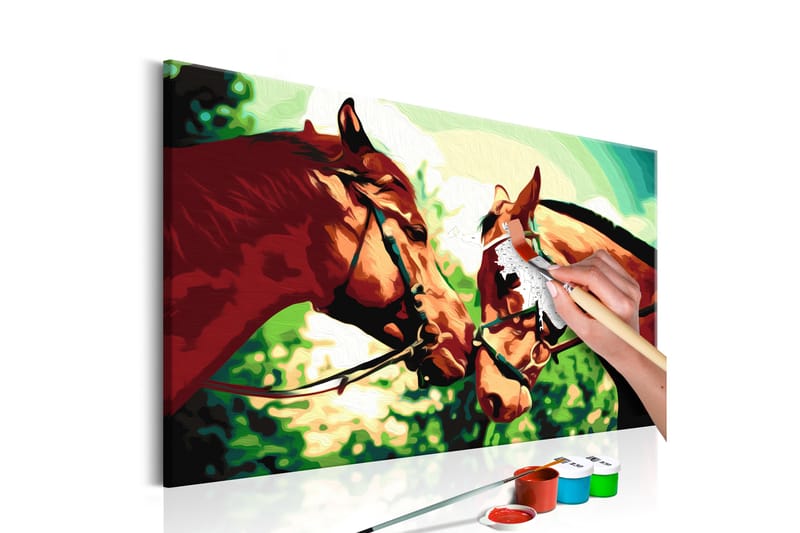Gör-det-själv Målningar Two Horses  60x40 cm - Artgeist sp. z o. o. - Gör det själv tavla
