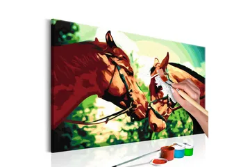 Gör-det-själv Målningar Two Horses  60x40 cm - Artgeist sp. z o. o. - Inredning - Tavlor & konst - Måla själv