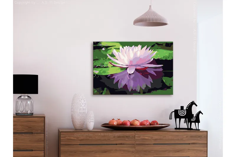 Gör-det-själv Målningar Water Lily 60x40 cm - Artgeist sp. z o. o. - Inredning - Tavlor & konst - Måla själv