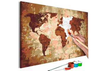 Gör-det-själv Målningar World Map Earth Colours 60x40 cm - Artgeist sp. z o. o. - Inredning - Tavlor & konst - Måla själv