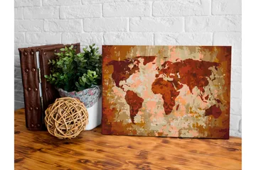 Gör-det-själv Målningar World Map Earth Colours 60x40 cm - Artgeist sp. z o. o. - Inredning - Tavlor & konst - Måla själv