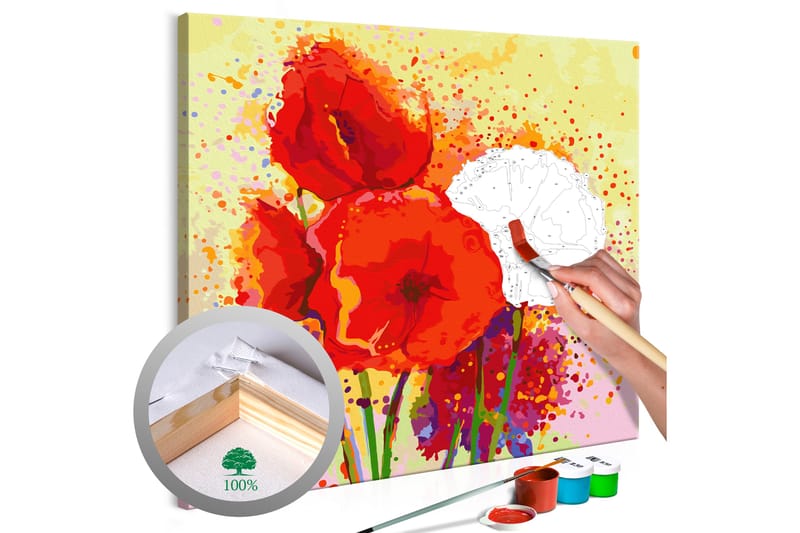 Gör-det-själv Målningar Poppies modern 60x60 cm - Artgeist sp. z o. o. - Gör det själv tavla
