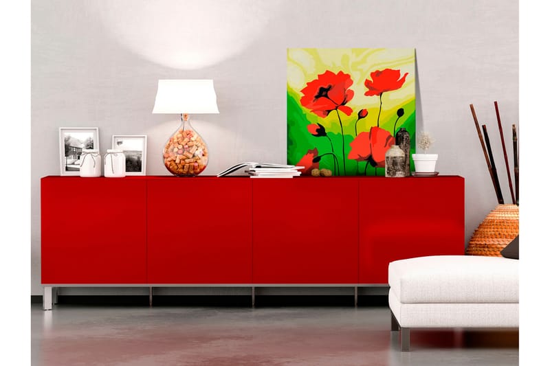 Gör-det-själv Målningar Poppies  45x45 cm - Artgeist sp. z o. o. - Gör det själv tavla