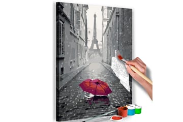 Gör-det-själv Målningar Paris Red Umbrella 40x60 cm - Artgeist sp. z o. o. - Inredning - Tavlor & konst - Måla själv