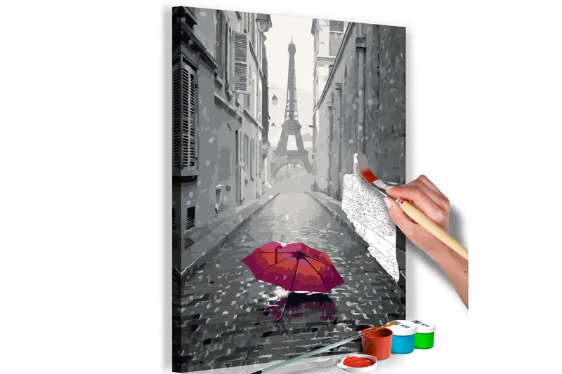 Gör-det-själv Målningar Paris Red Umbrella 40x60 cm, Artgeist sp. z o. o.
