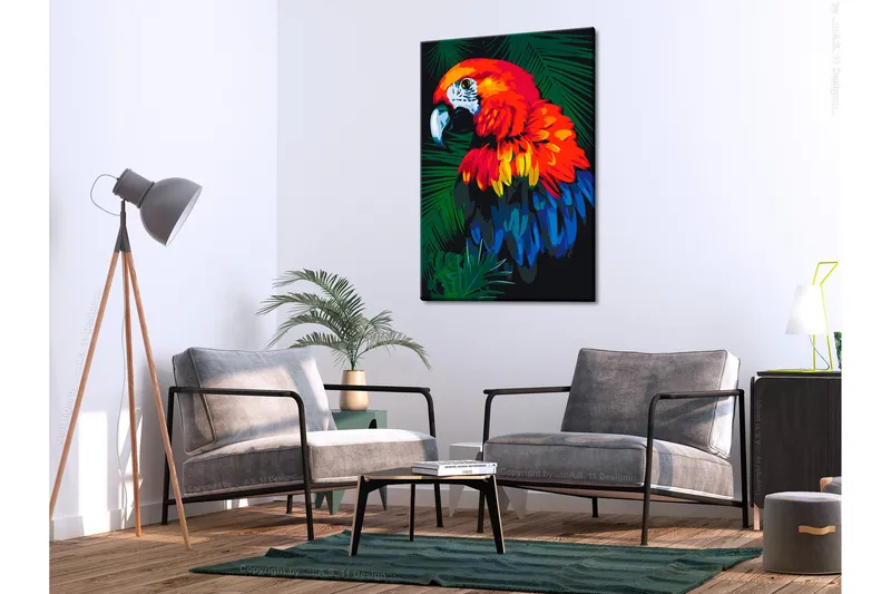 Gör-det-själv Målningar Parrot 40x60 cm - Artgeist sp. z o. o. - Inredning - Tavlor & konst - Måla själv