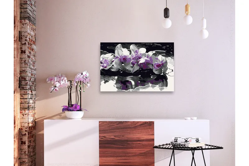 Gör-det-själv Målningar Purple Orchid 60x40 cm - Artgeist sp. z o. o. - Inredning - Tavlor & konst - Måla själv
