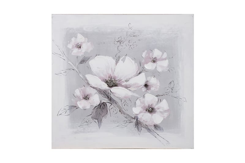Oljemålning 60x60cm Vita blommor - Oljemålning - Tavlor & konst