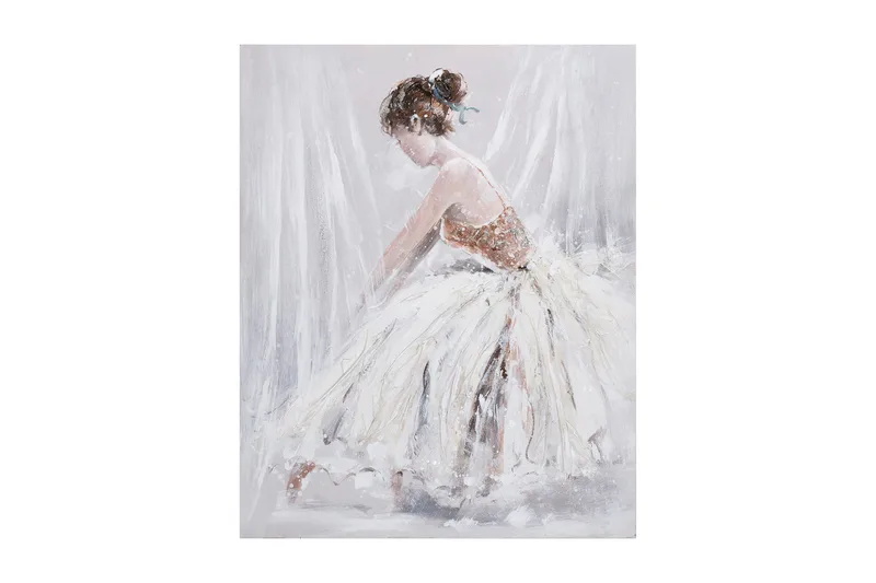 Oljemålning 80x100 cm Dam I Vitt, undefined