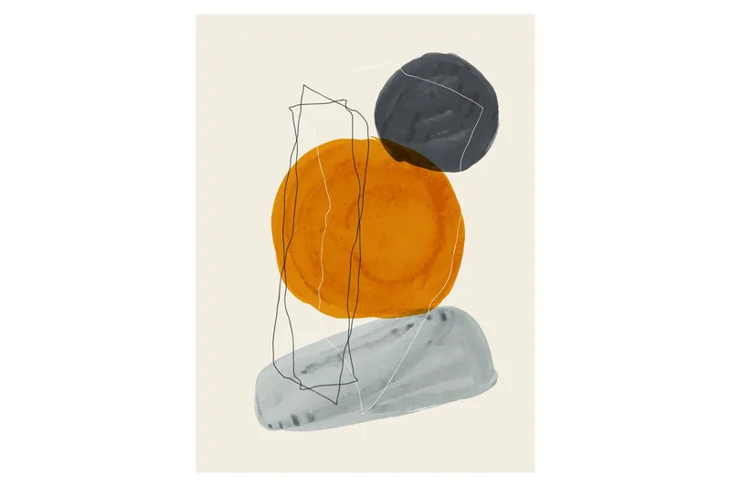 Poster Stones 21x30 cm, Beige