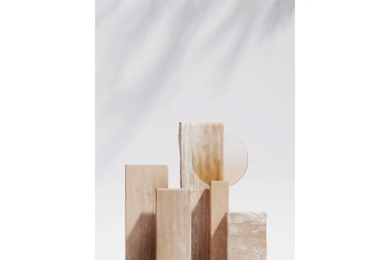 Poster Wooden Blocks 50x70 cm, Beige
