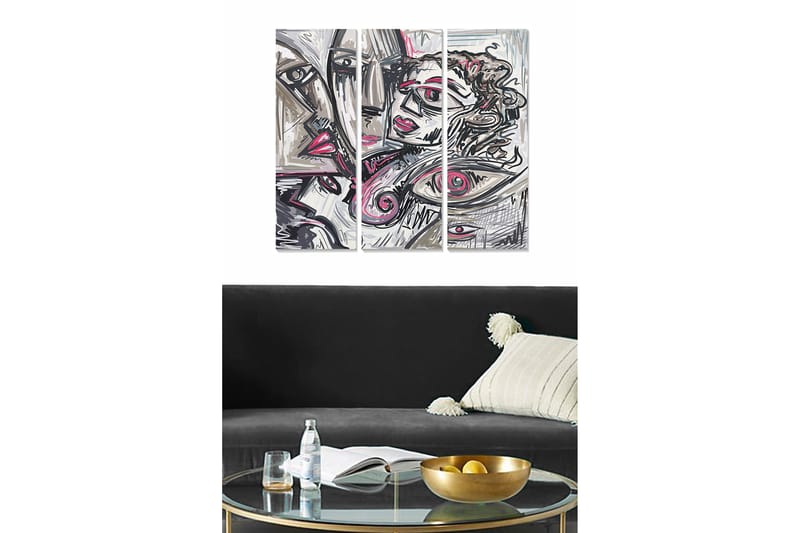 Canvastavla Abstract 3-pack Flerfärgad - 20x50 cm - Posters & prints
