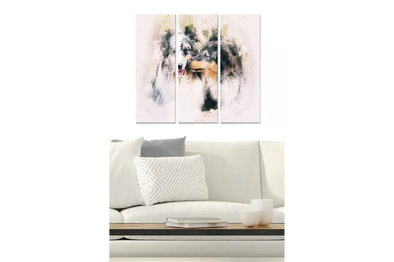 Canvastavla Animal 3-pack Flerfärgad, 20x50 cm