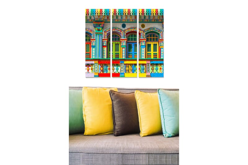 Canvastavla City 3-pack Flerfärgad, 20x50 cm