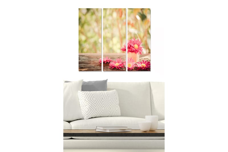 Canvastavla Floral 3-pack Flerfärgad - 20x50 cm - Posters & prints