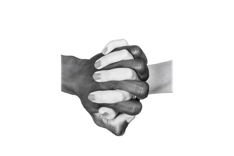 Hands United Illustration Svart/Vit/Grå - 50x70 cm - Posters & prints