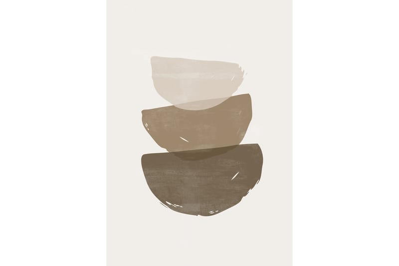 Poster Brush strokes 70x100 cm, Beige