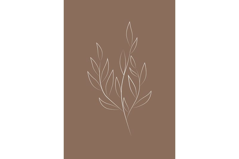 Poster Drawed leaf 21x30 cm - Brun - Inredning - Tavlor & konst - Posters & prints