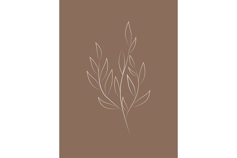 Poster Drawed leaf 30x40 cm - Brun - Inredning - Tavlor & konst - Posters & prints
