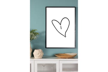 Poster Heart 70x100 cm - Svart/Vit - Inredning - Tavlor & konst - Posters & prints