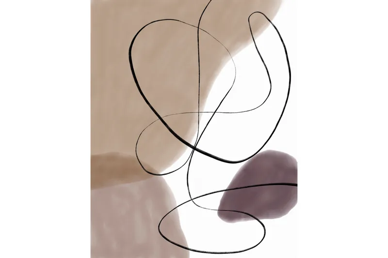 Poster Lines 50x70 cm, Beige