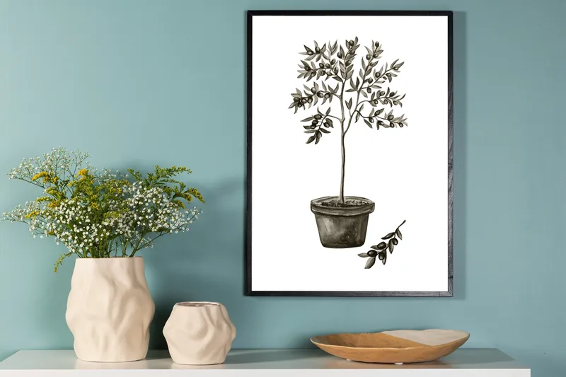 Poster Olive 70x100 cm - Vit/Grön - Inredning - Tavlor & konst - Posters & prints