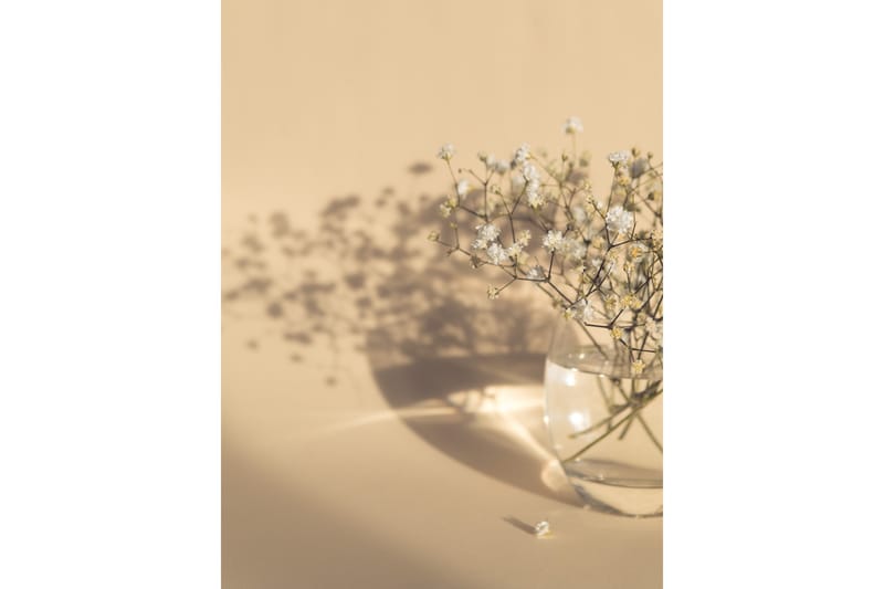 Poster white flowers 30x40 cm - Beige - Posters & prints