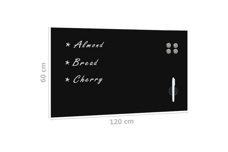Magnetisk glastavla väggmonterad 120x60 cm - Svart - Inredning - Tavlor & konst - Presentationstavla & rittavla - Whiteboard & glastavla