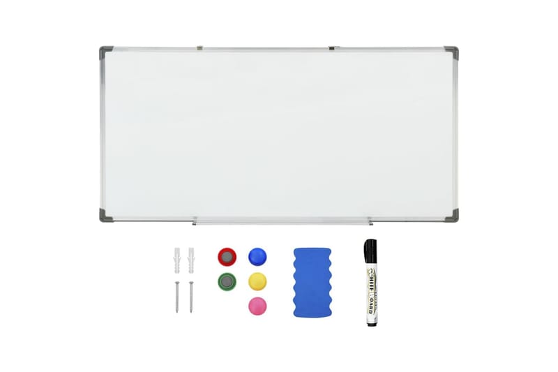 Magnetisk whiteboard vit 110x60 cm stål - Vit - Whiteboard & glastavla