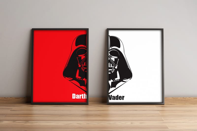 Tavla Abstract med Ram 2-pack Flerfärgad, 36x51 cm