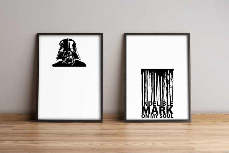 Tavla Abstract med Ram 2-pack Flerfärgad, 36x51 cm