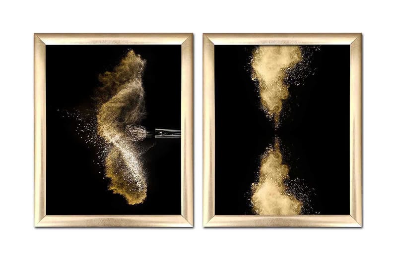 Tavla Abstract med Ram 2-pack Flerfärgad, 23,5x28,5 cm