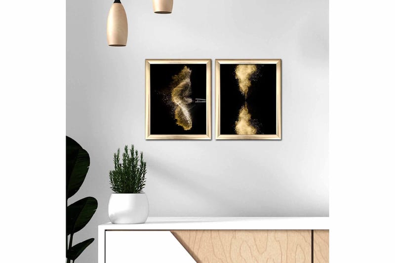 Tavla Abstract med Ram 2-pack Flerfärgad - 23,5x28,5 cm - Inredning - Tavlor & konst