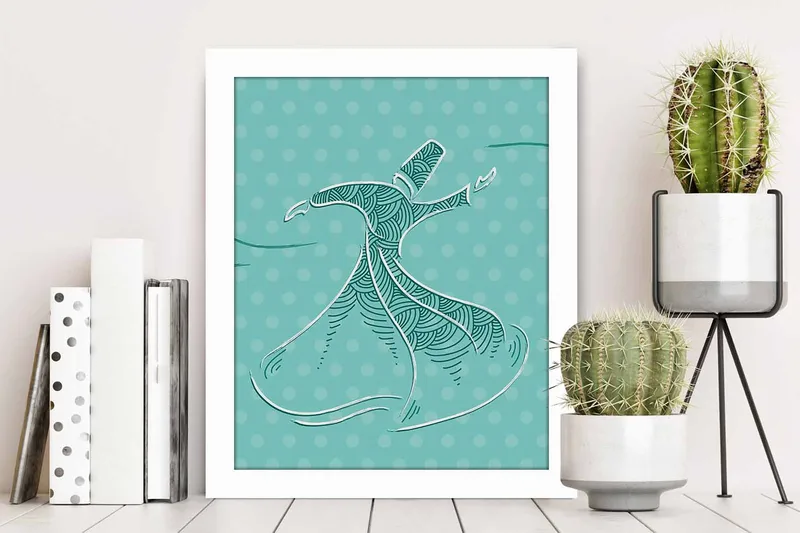 Tavla Abstract med Ram Flerfärgad - 23,5x28,5 cm - Inredning - Tavlor & konst