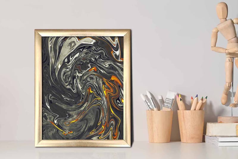 Tavla Abstract med Ram Flerfärgad - 23,5x28,5 cm - Tavlor & konst