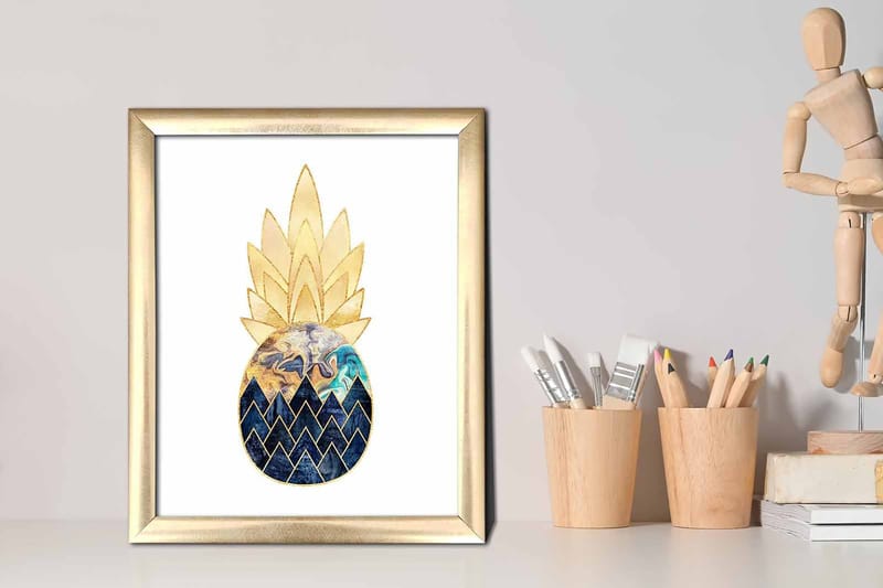 Tavla Abstract med Ram Flerfärgad - 23,5x28,5 cm - Inredning - Tavlor & konst