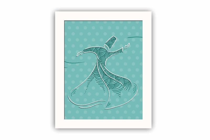 Tavla Abstract med Ram Flerfärgad - 23,5x28,5 cm - Inredning - Tavlor & konst