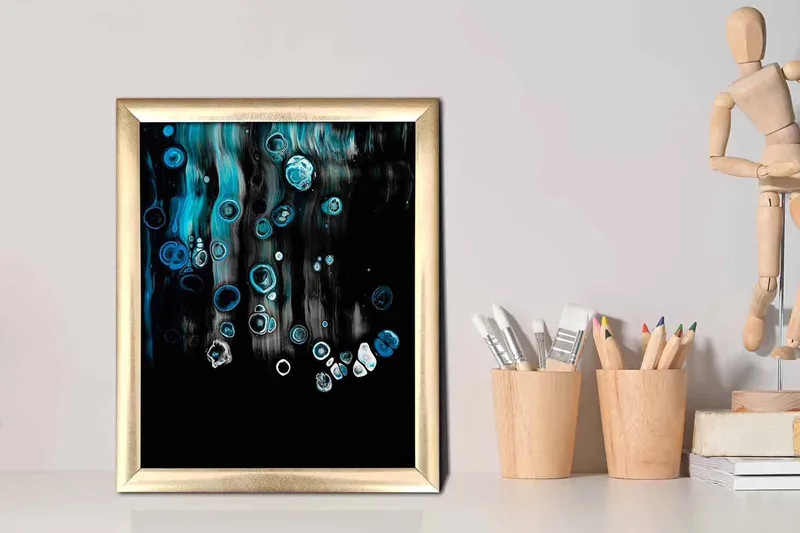 Tavla Abstract med Ram Flerfärgad - 23,5x28,5 cm - Inredning - Tavlor & konst