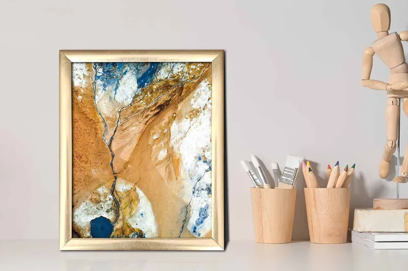 Tavla Abstract med Ram Flerfärgad - 23,5x28,5 cm - Inredning - Tavlor & konst